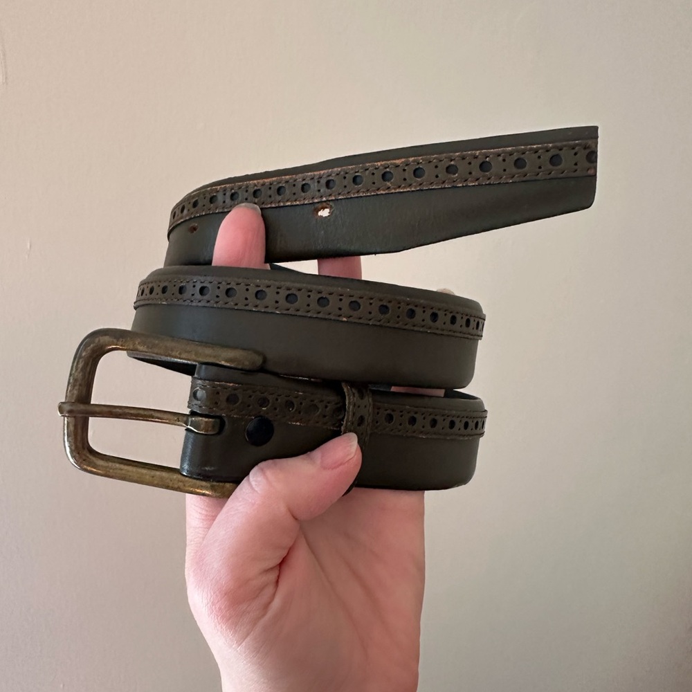 ✨5/$25 Vintage Hickok Steerhide Olive Green Belt Waist 32